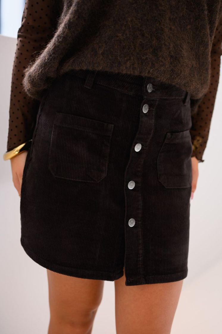 JDYSHIRAZ CORDUROY SKIRT PNT N 244915 Chocolat