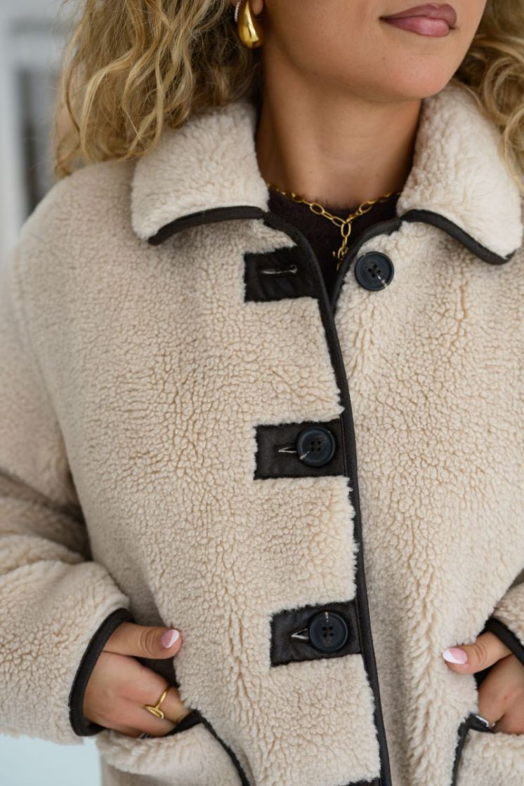 JDYNOELLA LIFE TEDDY JACKET OT 215452 Cement