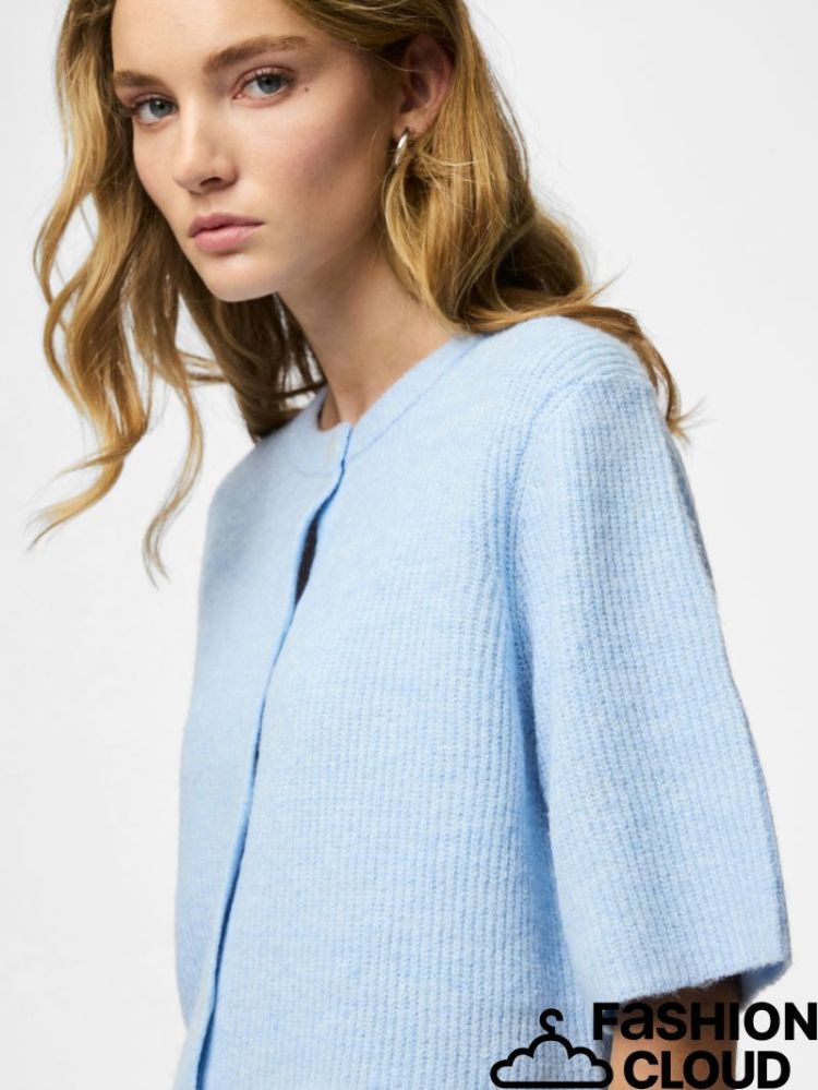 PCSILLY SS O-NECK KNIT CARDIGA 187578001 Cashm