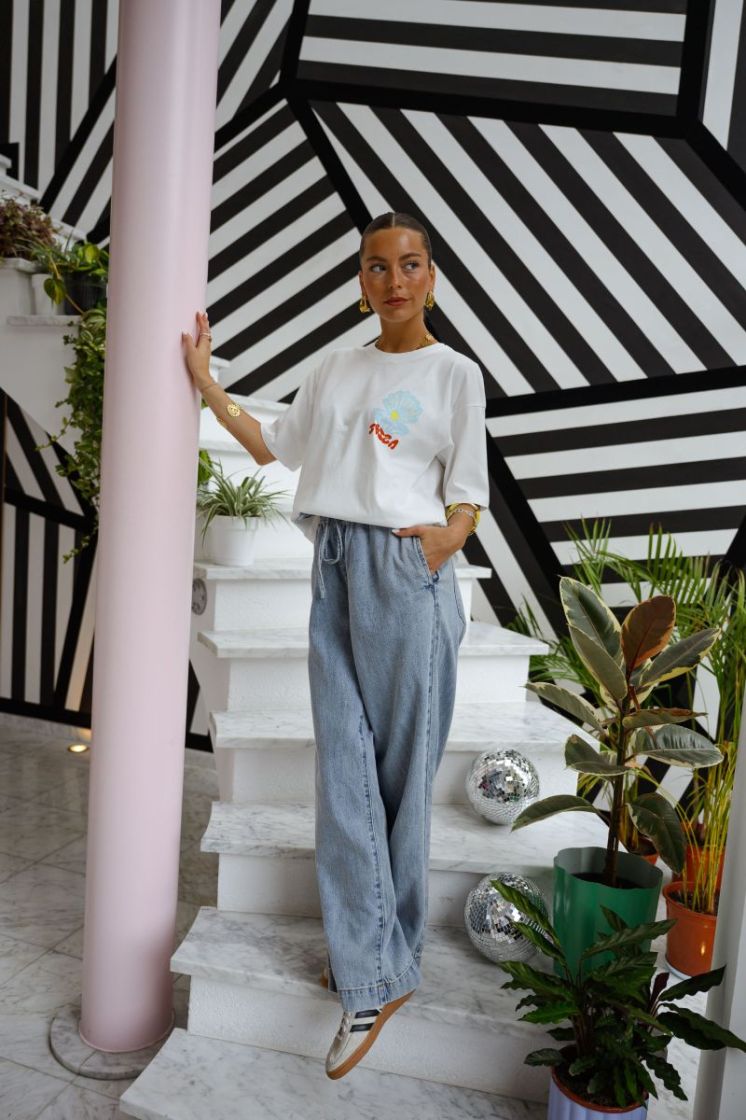 PCGEGGO MW PULL UP DENIM PANTS 184718 Light Bl