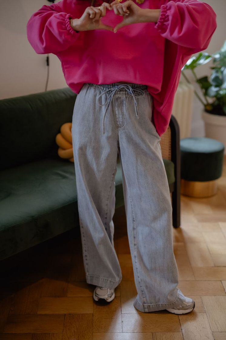 PCGEGGO MW PULL UP DENIM PANTS 184718 Light Bl