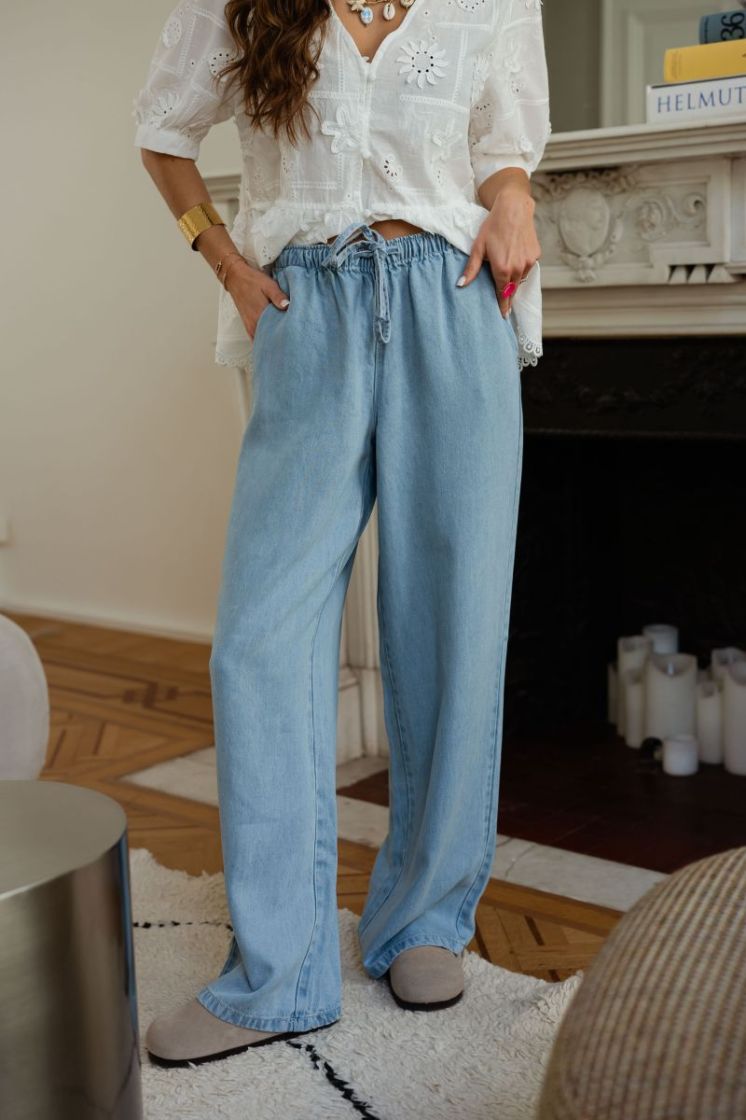 JDYMIRA MW WIDE STRING PANT PN 177934 Light Bl