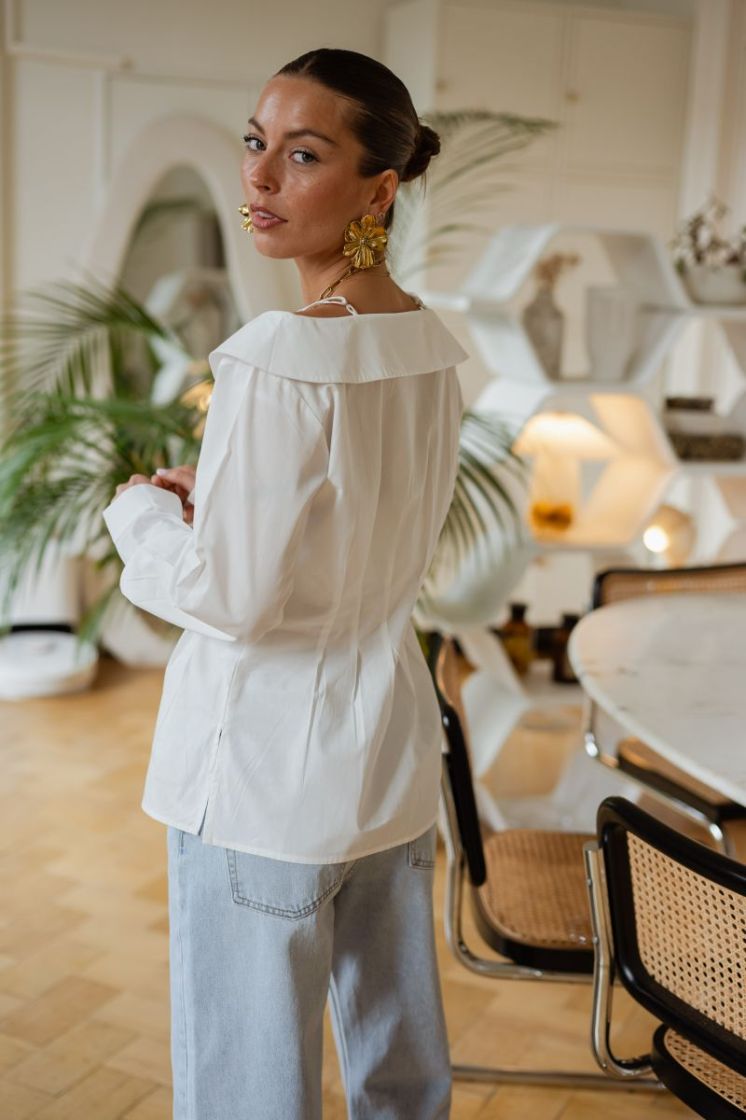HDESTELLE OFF-SHOULDER SHIRT 309403 Cloud Da