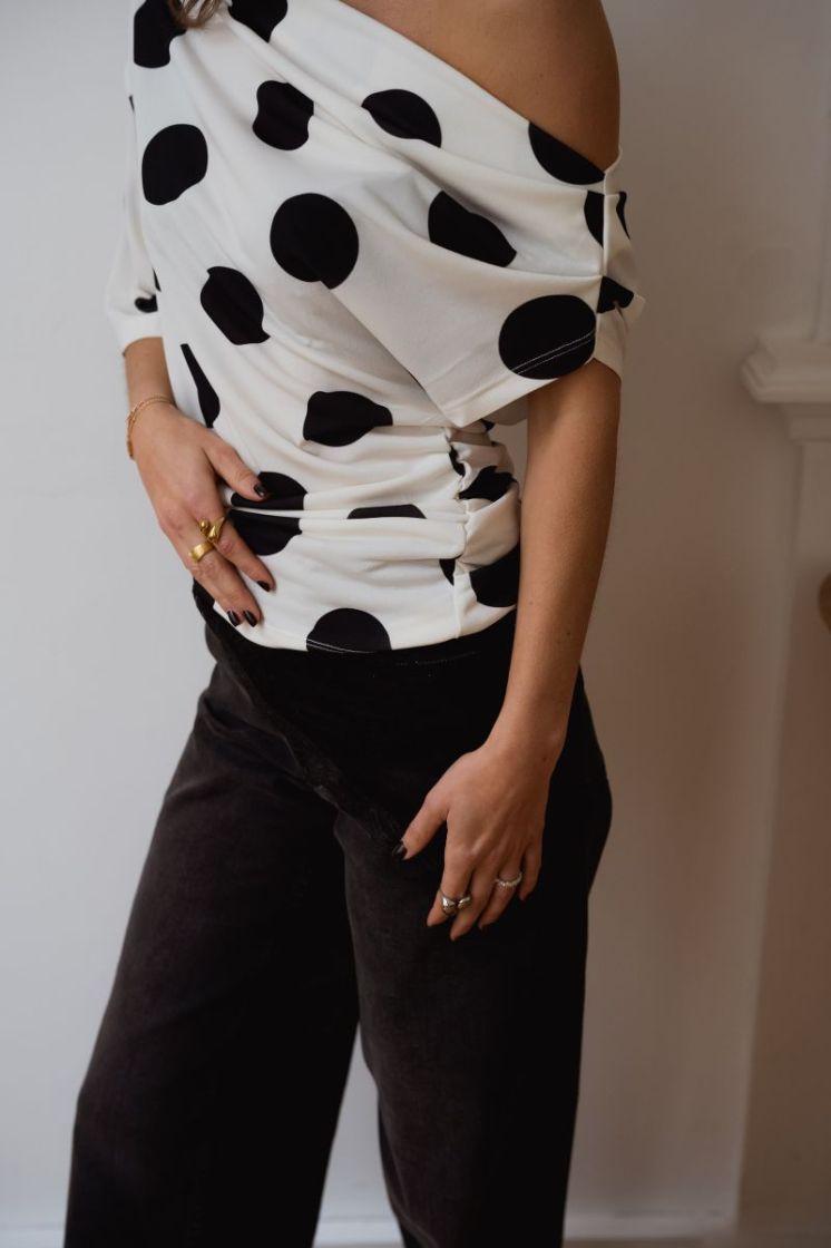 HDEMMA DRAPED OFF-SHOULDER TOP 309403 Cloud Da