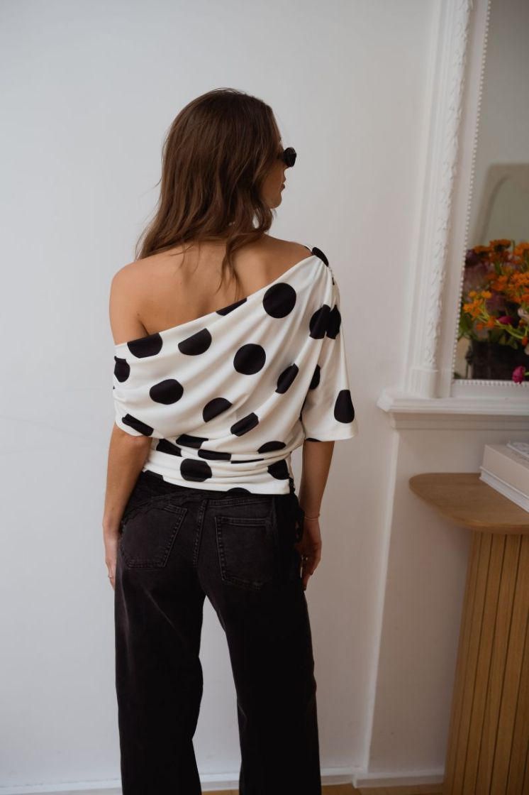 HDEMMA DRAPED OFF-SHOULDER TOP 309403 Cloud Da