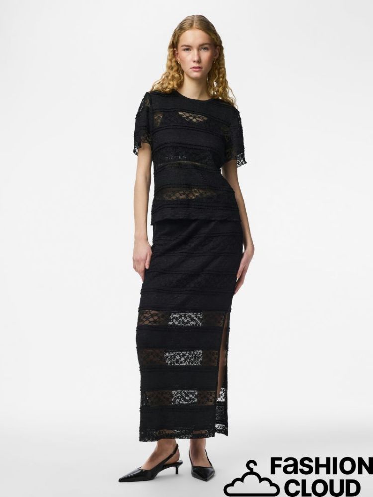 PCMIRO MW ANKLE SLIM SKIRT D2D 179276 Black