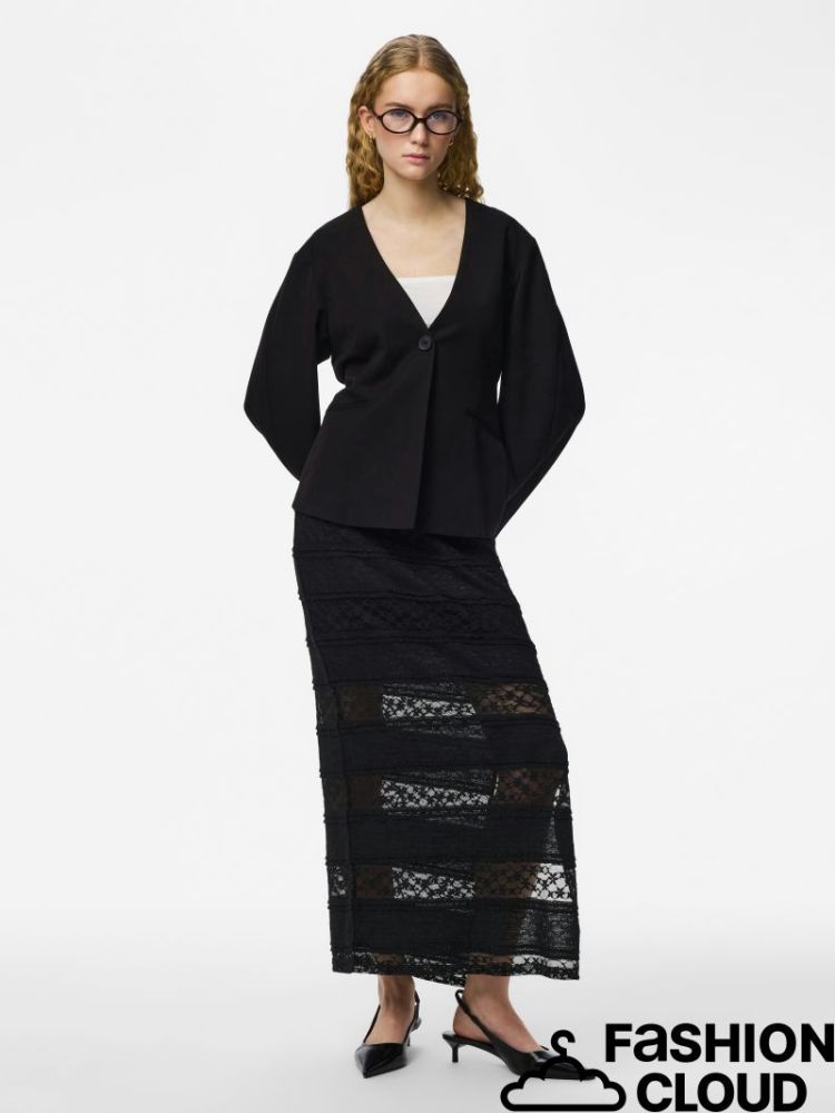 PCMIRO MW ANKLE SLIM SKIRT D2D 179276 Black