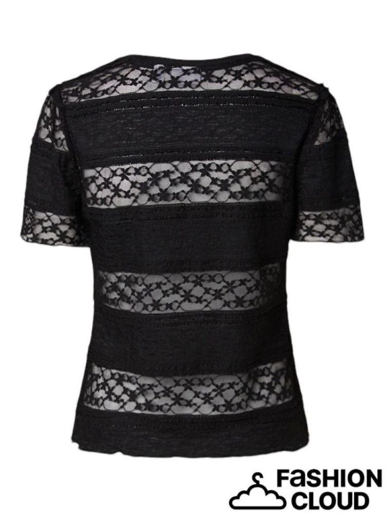 PCMIRO SS LACE TOP JRS D2D PP  179276 Black