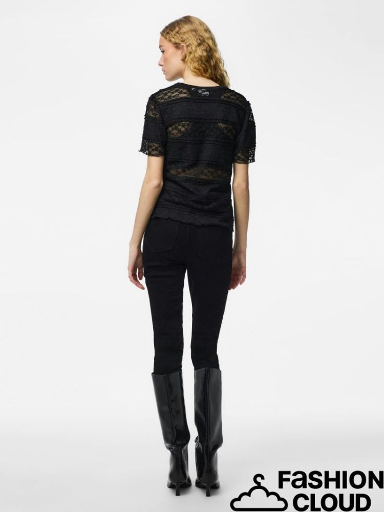 PCMIRO SS LACE TOP JRS D2D PP  179276 Black