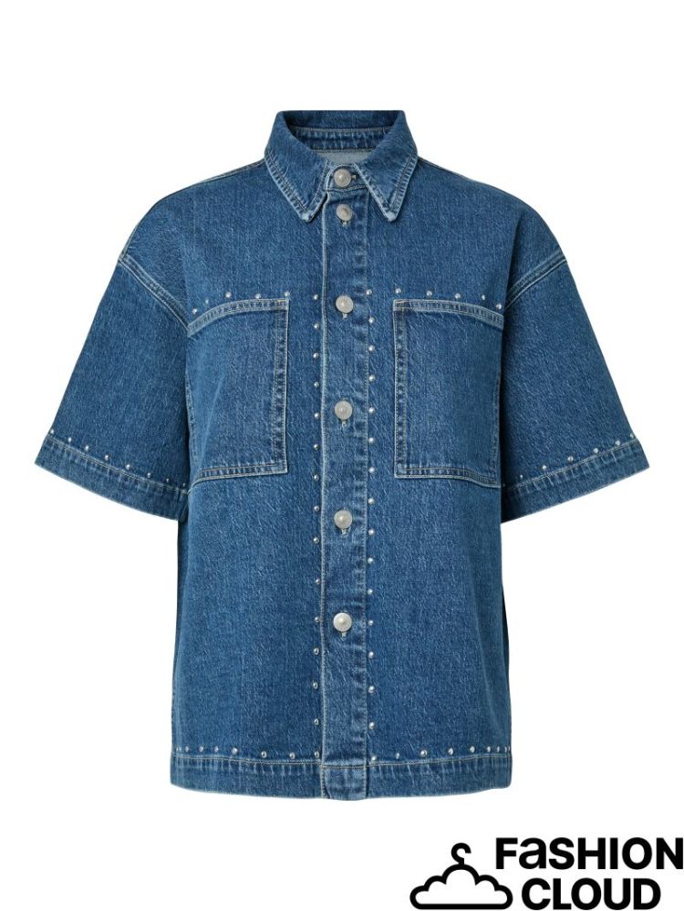 PCKARLA SS DENIM SHIRT D2D PP 184420 Medium B