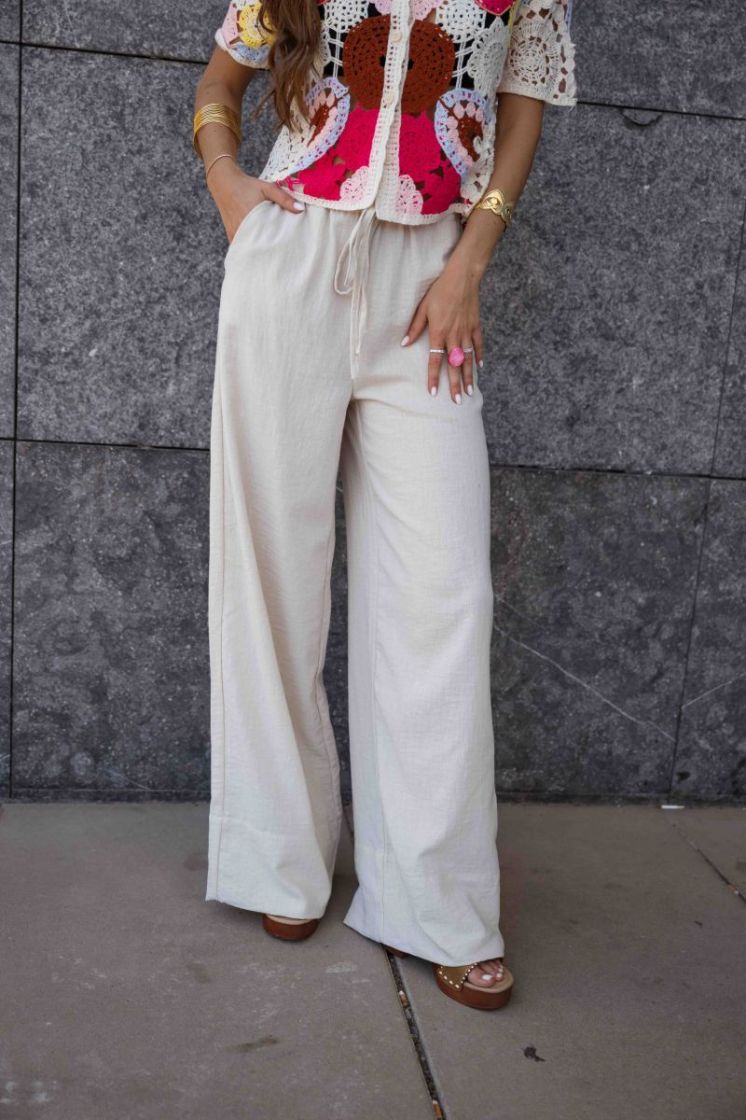 JDYCARA MW PALAZZO PANT TLR 177935 Oatmeal