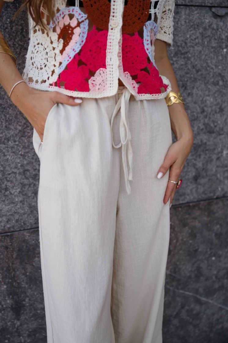 JDYCARA MW PALAZZO PANT TLR 177935 Oatmeal
