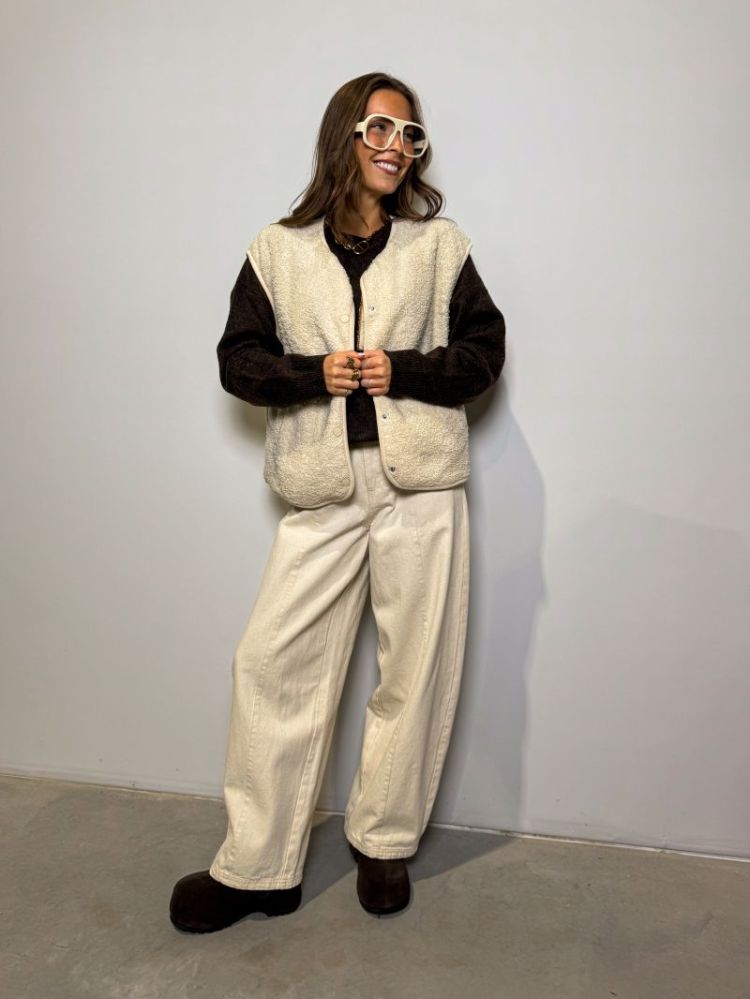 PCKATTY TEDDY VEST NOOS BC 245215 Birch