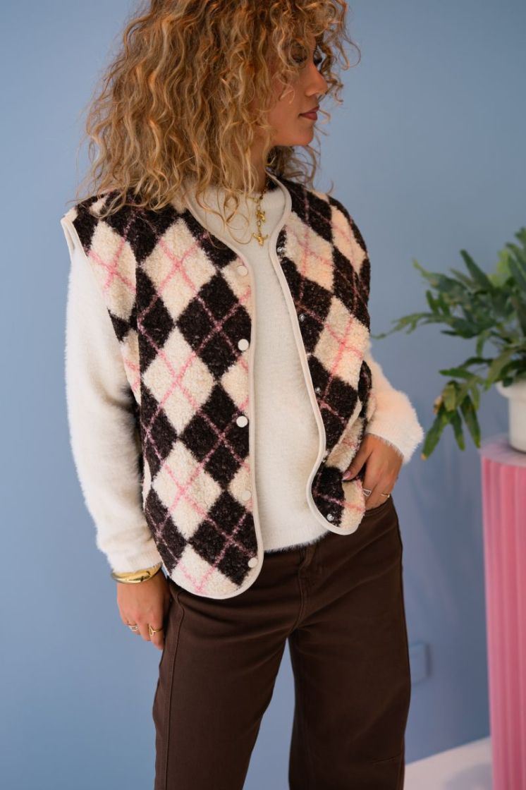 PCKATTY TEDDY VEST NOOS BC 245215010 Birch