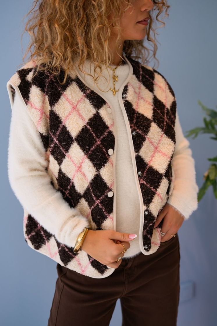 PCKATTY TEDDY VEST NOOS BC 245215010 Birch