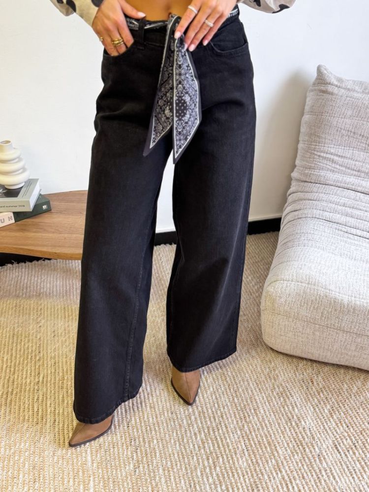 JDYVERA HW X-WID SCARF JEANS B 179674001 Black