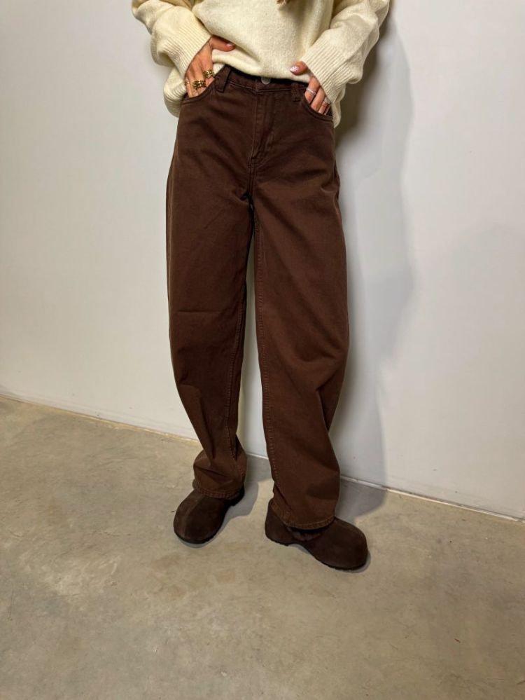 PCGRACE MW BARREL ANK JEANS NO 302664 Hot Fudg