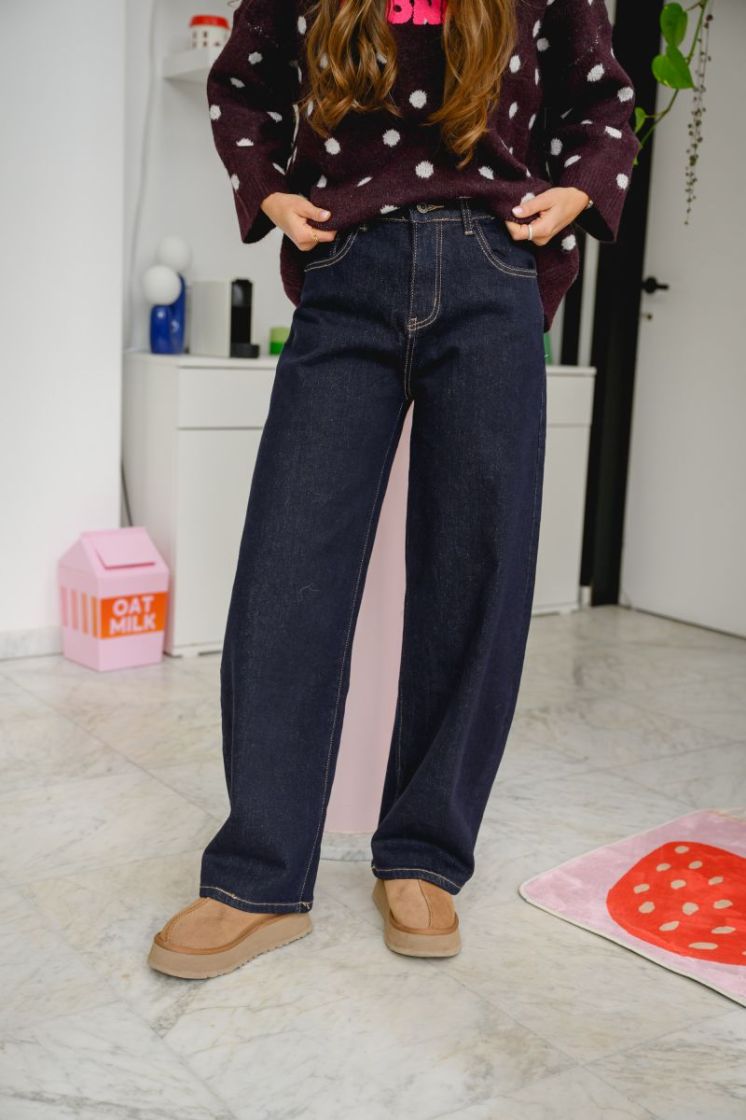 PCGRACE MW BARREL ANK JEANS NO 184060001 Dark
