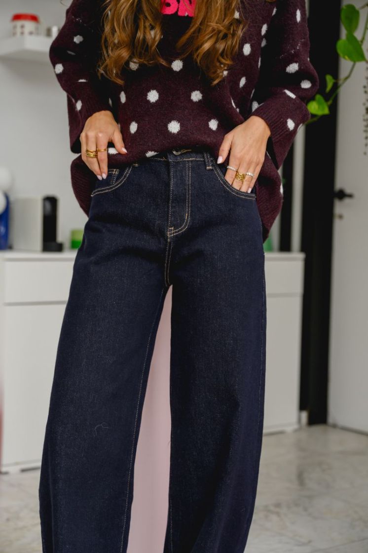 PCGRACE MW BARREL ANK JEANS NO 184060001 Dark