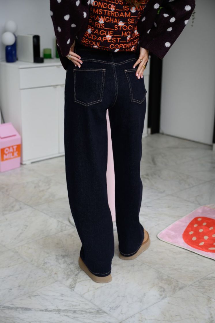 PCGRACE MW BARREL ANK JEANS NO 184060001 Dark