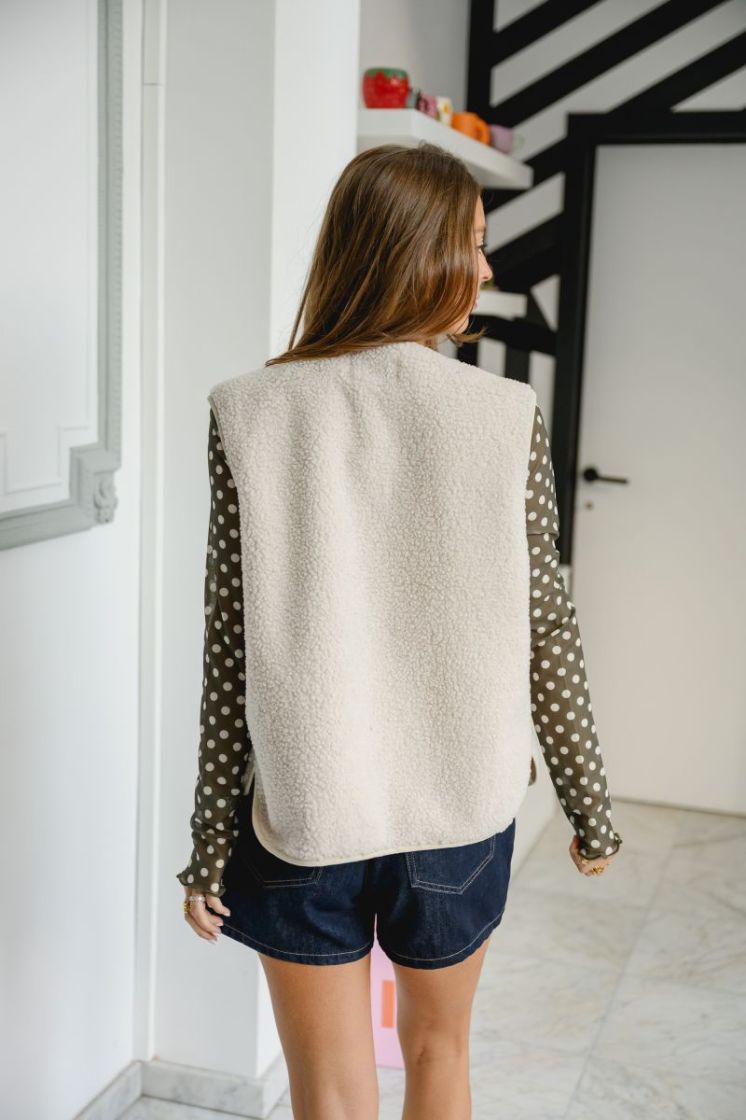 JDYSIMINA TEDDY WAISTCOAT OTW  189959 Pumice S