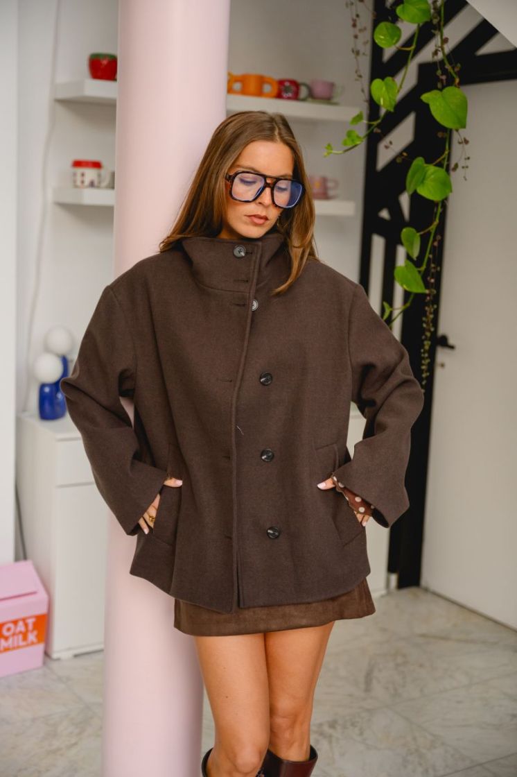 JDYVIVIA SHORT JACKET OTW SGO 244915002 Choco
