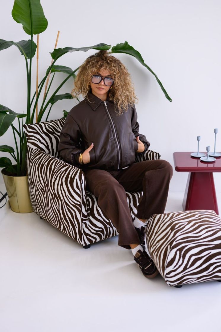 PCLARA PADDED COATED BOMBER JA 302664 Hot Fudg