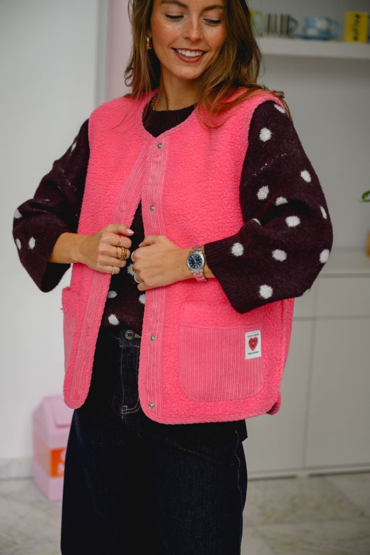 PCANASTACIA TEDDY VEST BC 191971 Pink Lem