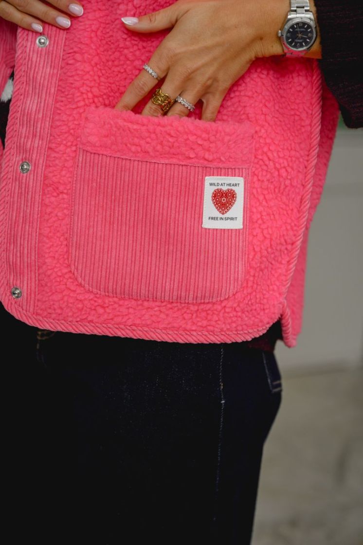 PCANASTACIA TEDDY VEST BC 191971 Pink Lem