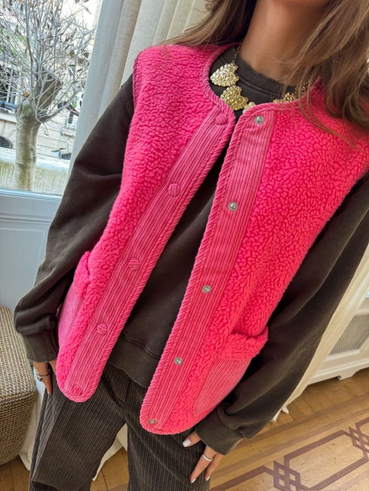 PCANASTACIA TEDDY VEST BC 191971 Pink Lem