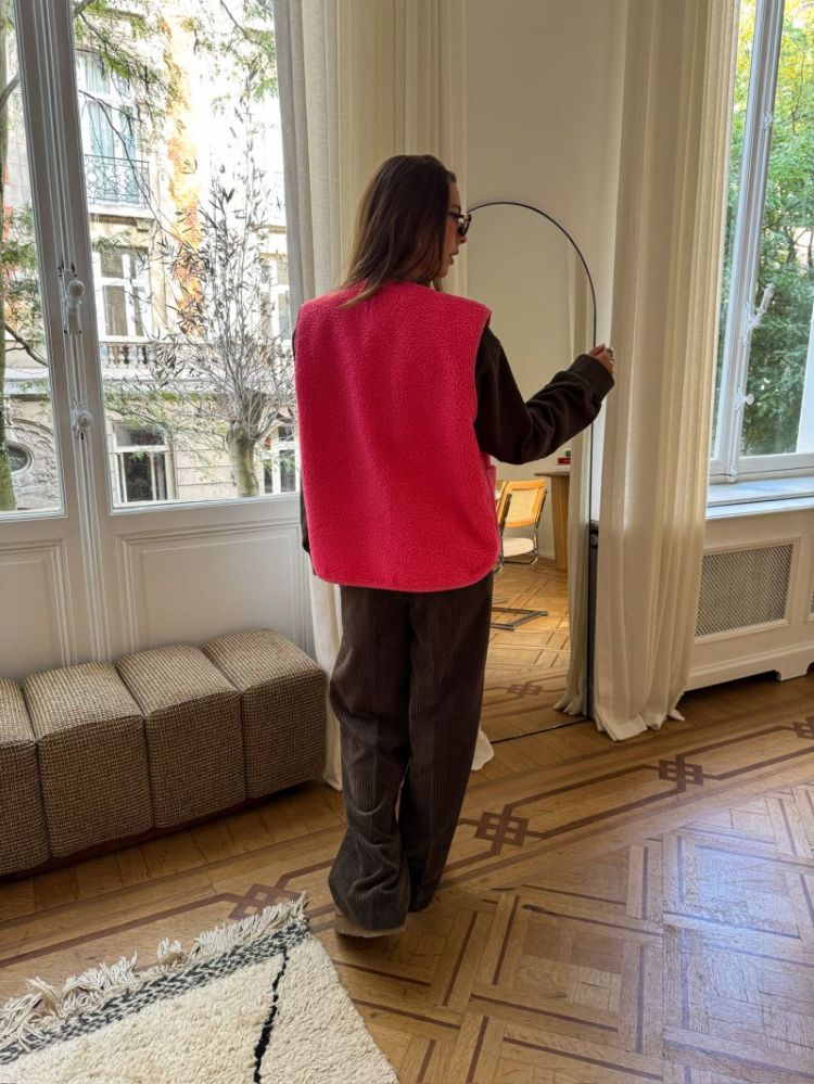 PCANASTACIA TEDDY VEST BC 191971 Pink Lem