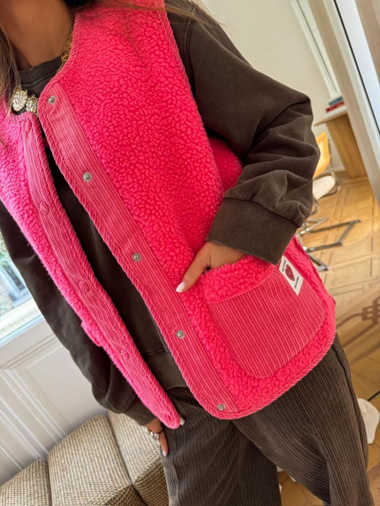 PCANASTACIA TEDDY VEST BC 191971 Pink Lem