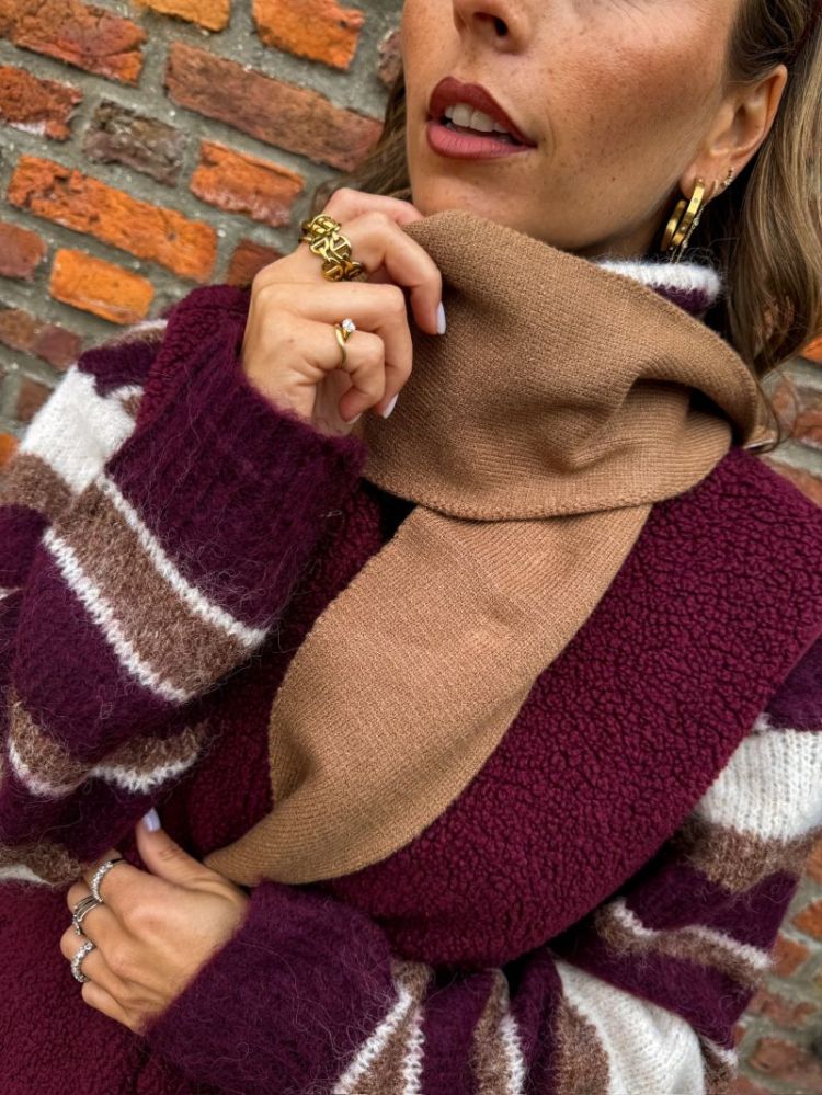 PCKOMMA TRIANGLE SCARF NOOS BC 239275 Toasted