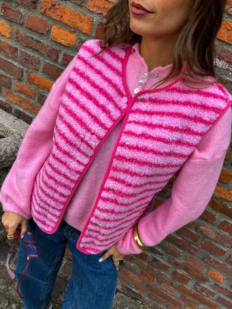 JDYSIMINA TEDDY PRINT WAISTCOA 195659001 Hot P