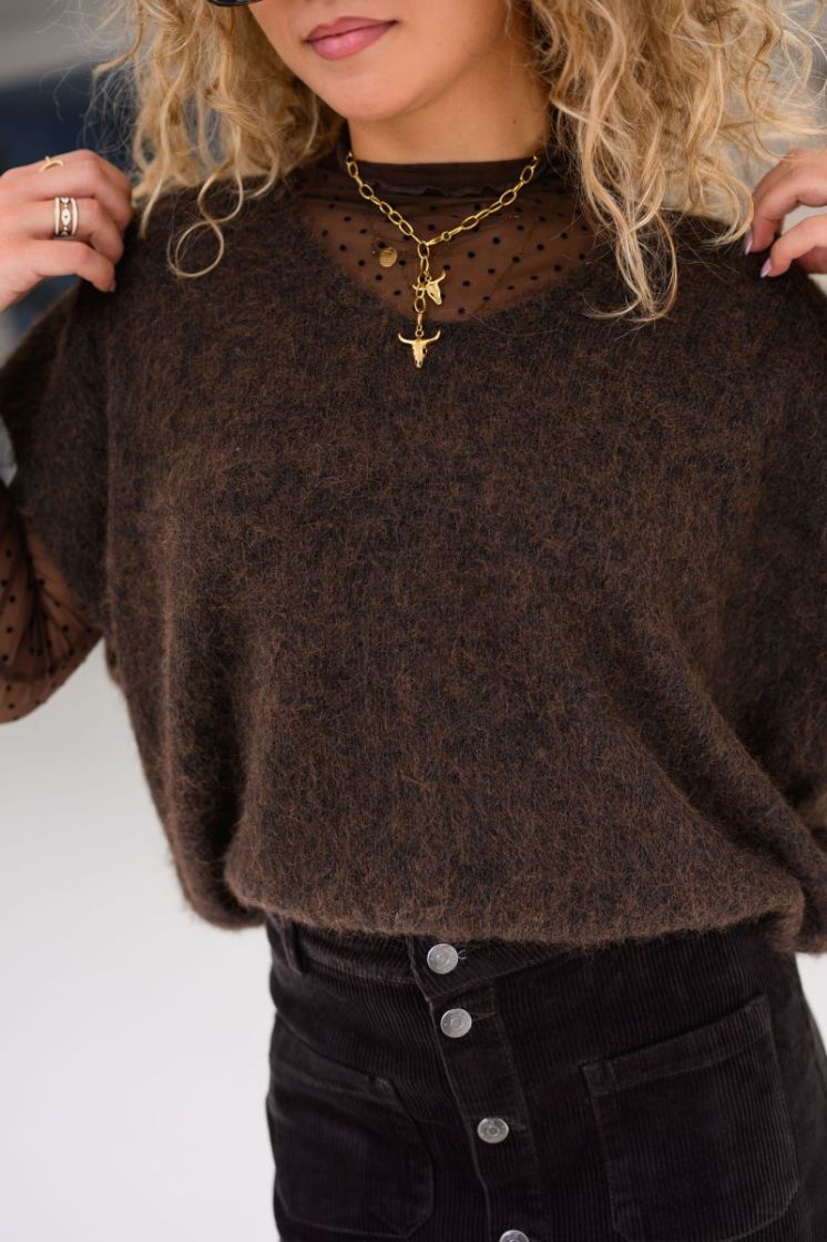 PCALLIE SL V-NECK KNIT VEST NO 302664003 Hot F