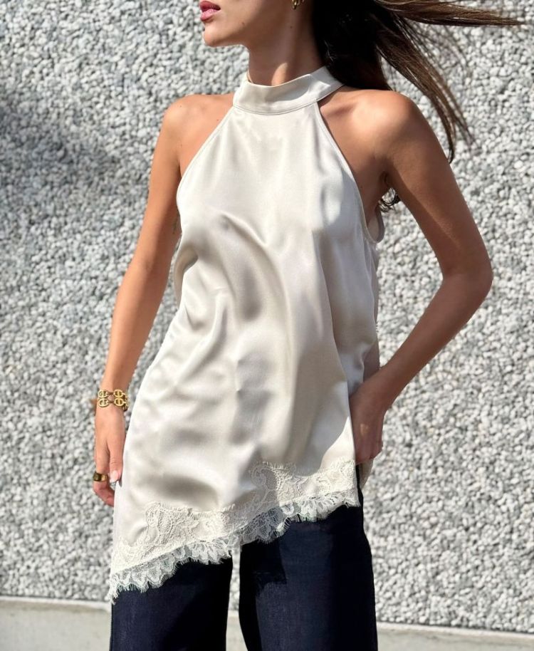 JDYDENISE HALTERNECK TOP WVN 189959 Pumice S