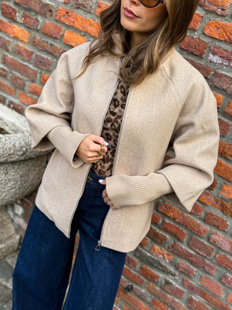 JDYMEMORY RIB SHORT JACKET OTW 196841001 Camel