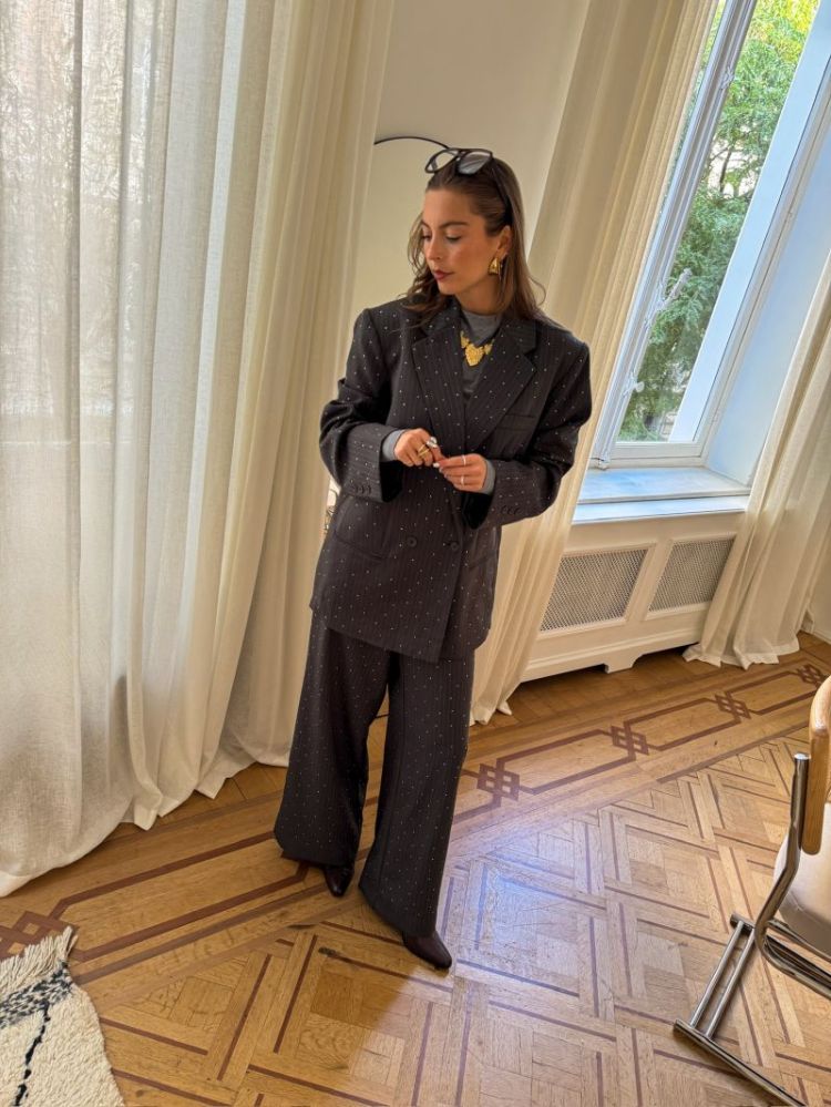 PCFALKA PINSTRIPED BLAZER W. R 182420001 Aspha