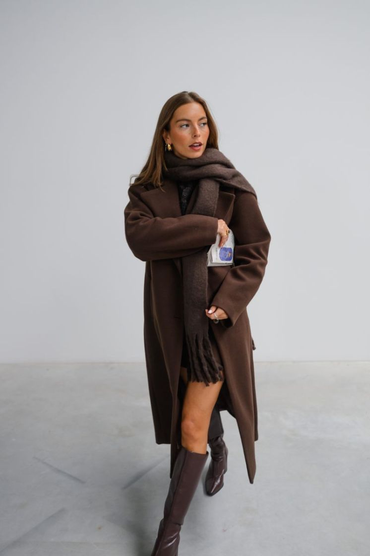 PCLYSNA LONG SCARF PWP BC 302664 Hot Fudg